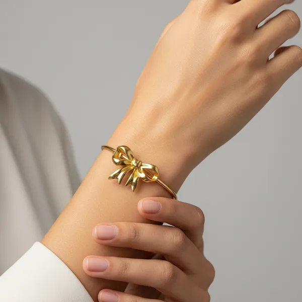 Gold_Plated_Brass_Bow_Bracelet_For_Women